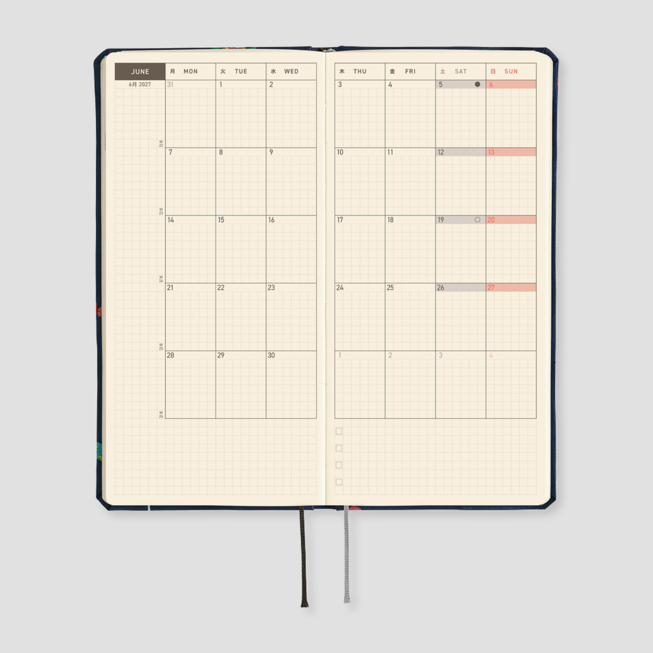 Hobonichi Taschenplaner 2027 Weeks Bow & Tie: Candy Dream (engl.)
