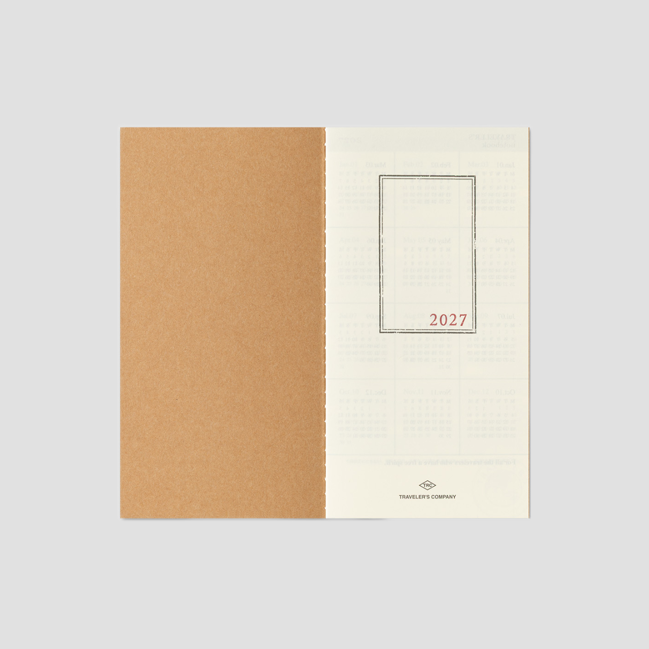 Traveler's Notebook Regular 2027 Monatskalender