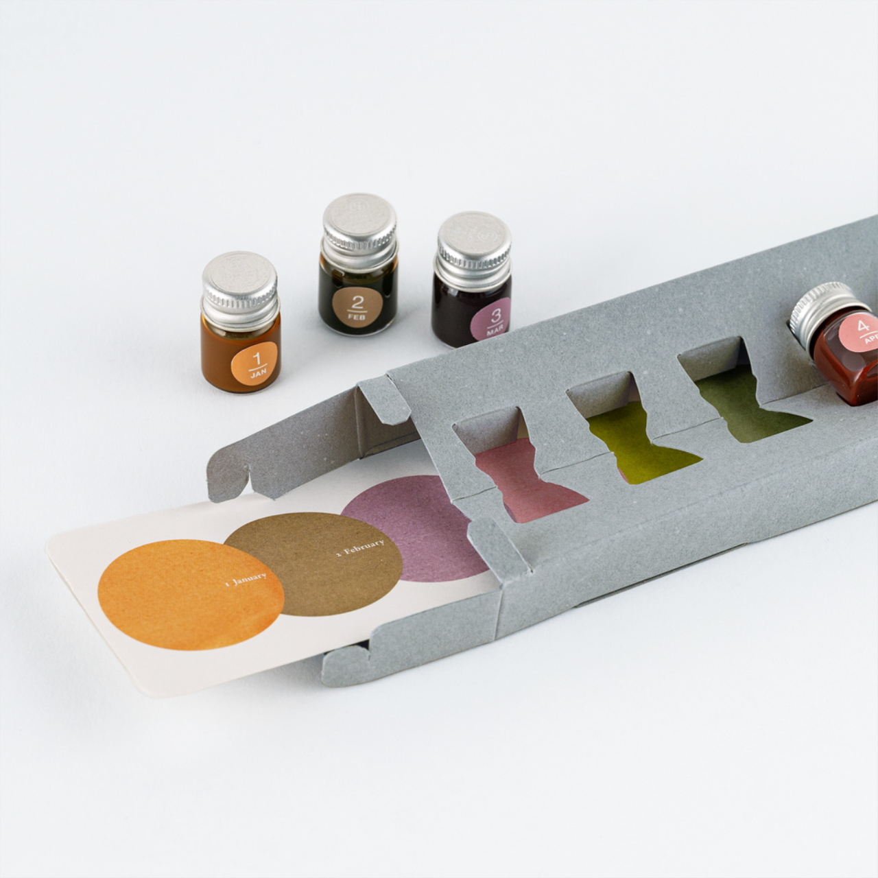 Kakimori x TSUKI no IRO Mini Ink Bottle Set (Jan-Jun)