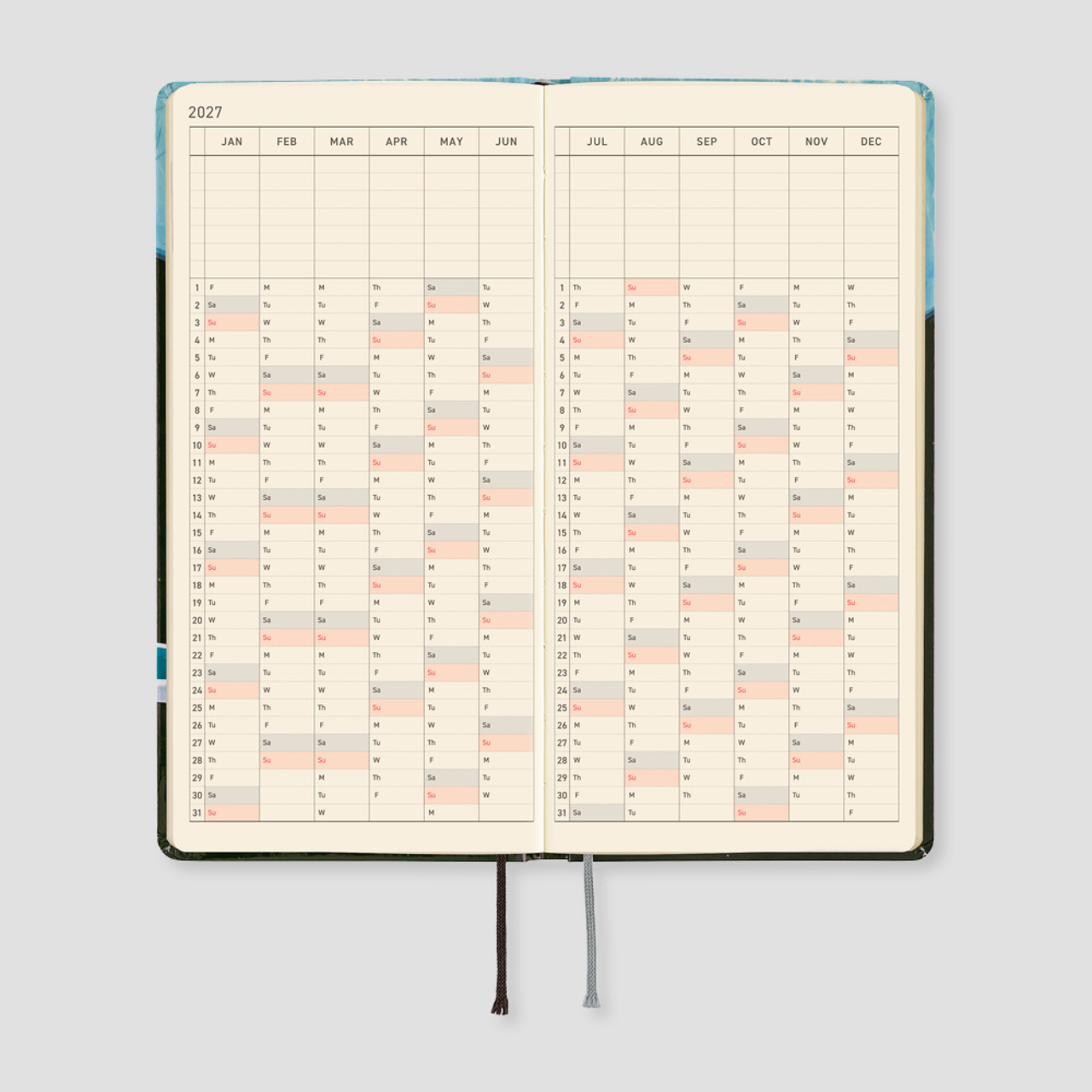 Hobonichi Taschenplaner 2027 Weeks Hiroko Kubota: Meteor Shower in the Light Blue Forest (engl.)