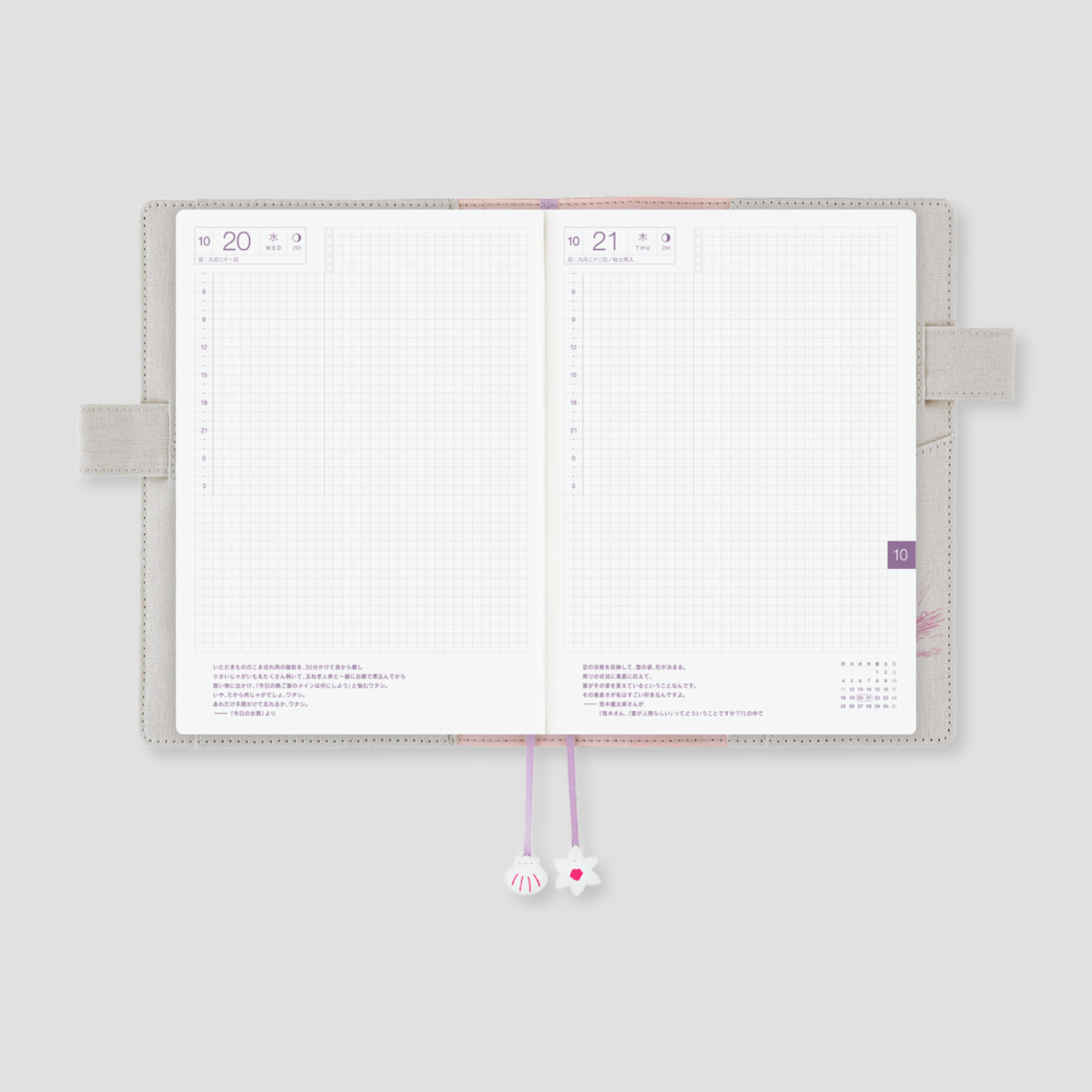 Hobonichi Cover Moomin: My Yard - Pink Grey (A5)