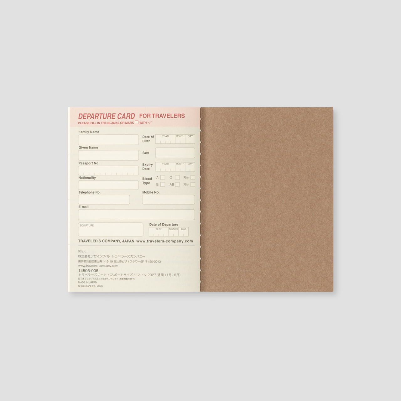 Traveler's Notebook Passport 2027 Weekly Planner