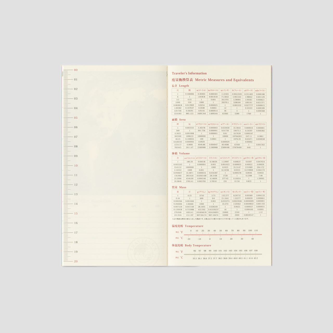 Traveler's Notebook Regular 2027 Monatskalender