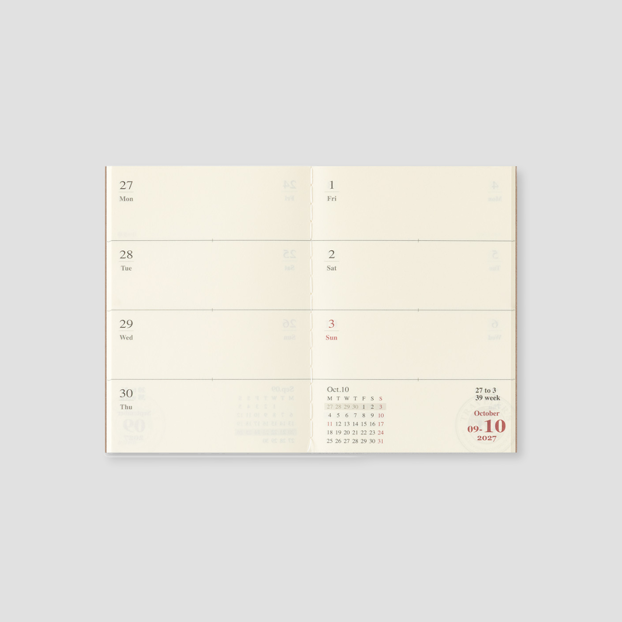 Traveler's Notebook Passport 2027 Weekly Planner