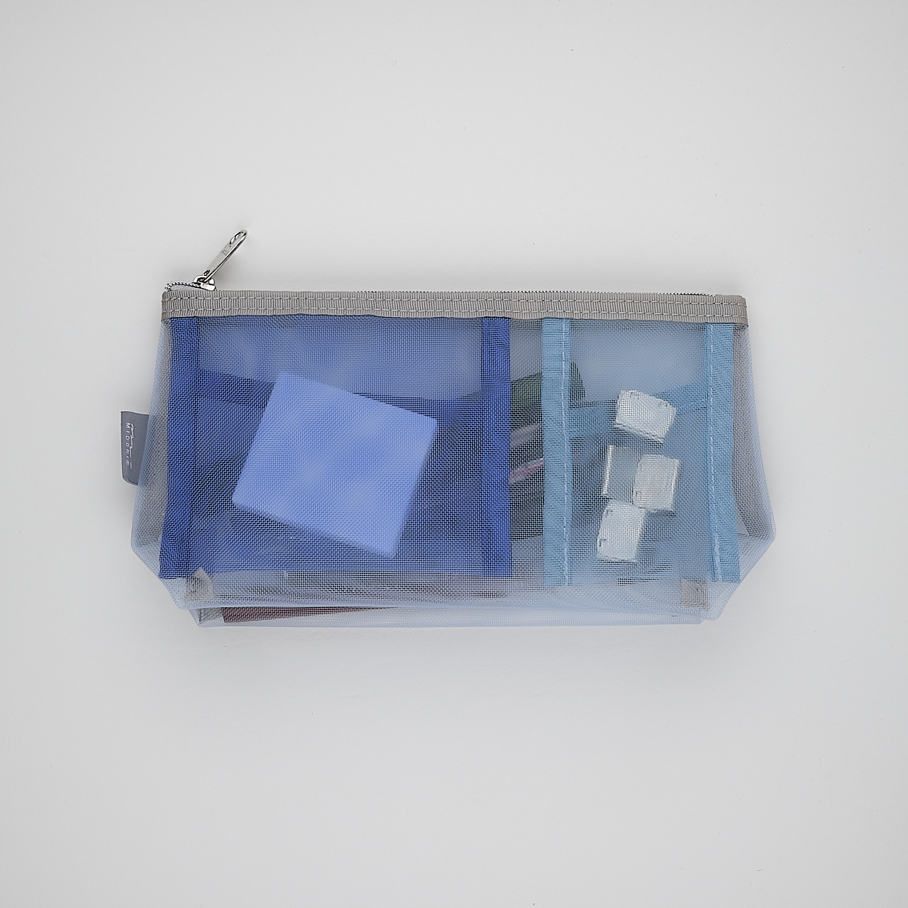 Midori Pen & Tool Pouch Mesh with gusset blue