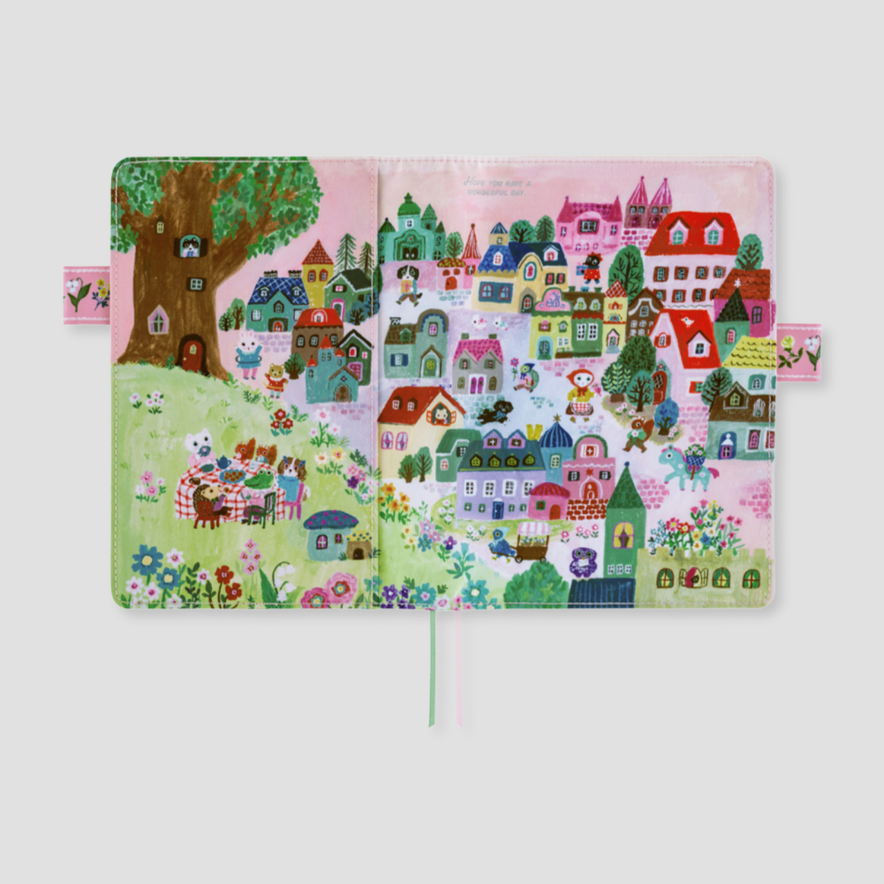 Hobonichi Cover Yumi Kitagishi: White Cat Village (A5)
