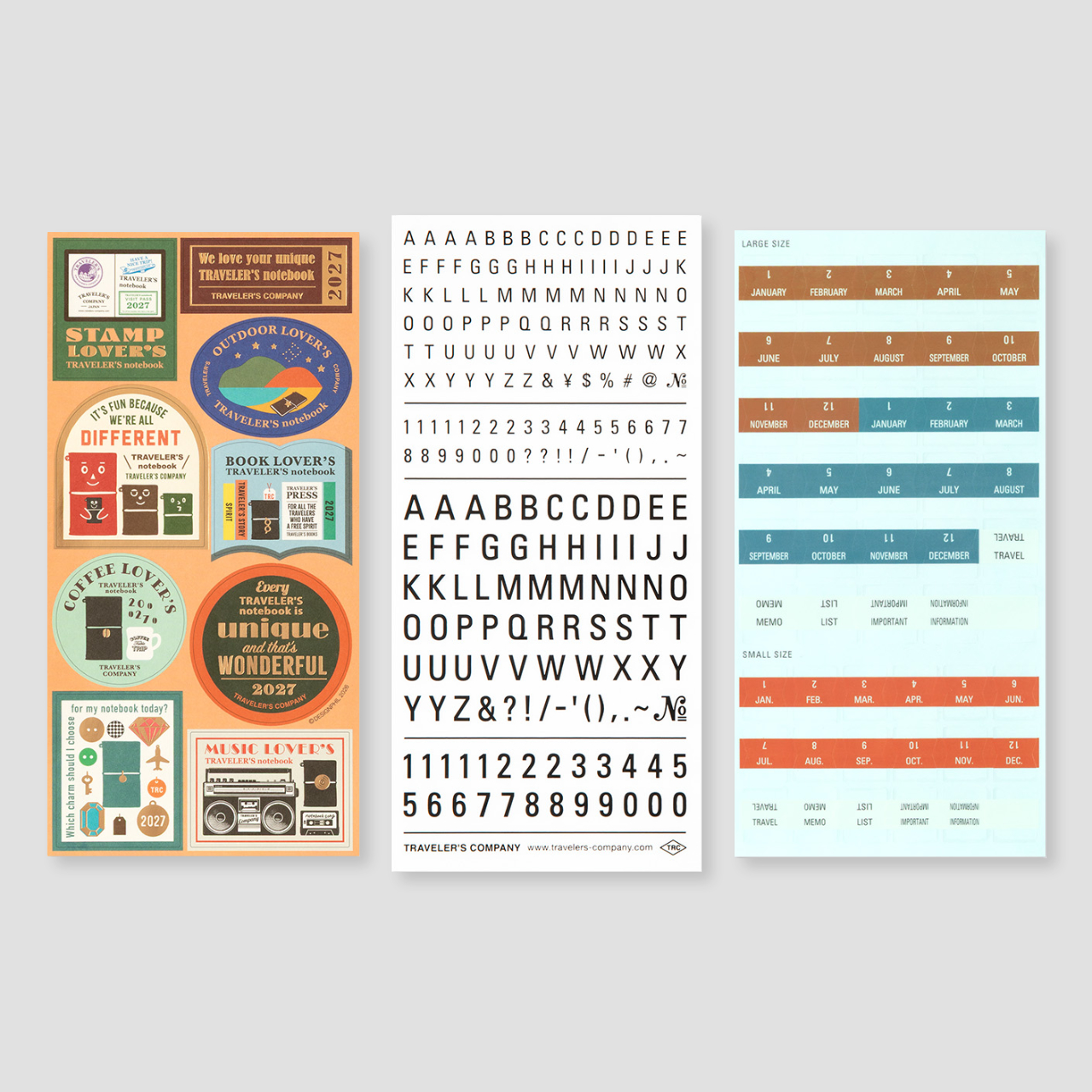 Traveler's Notebook 2027 Customize Sticker Set