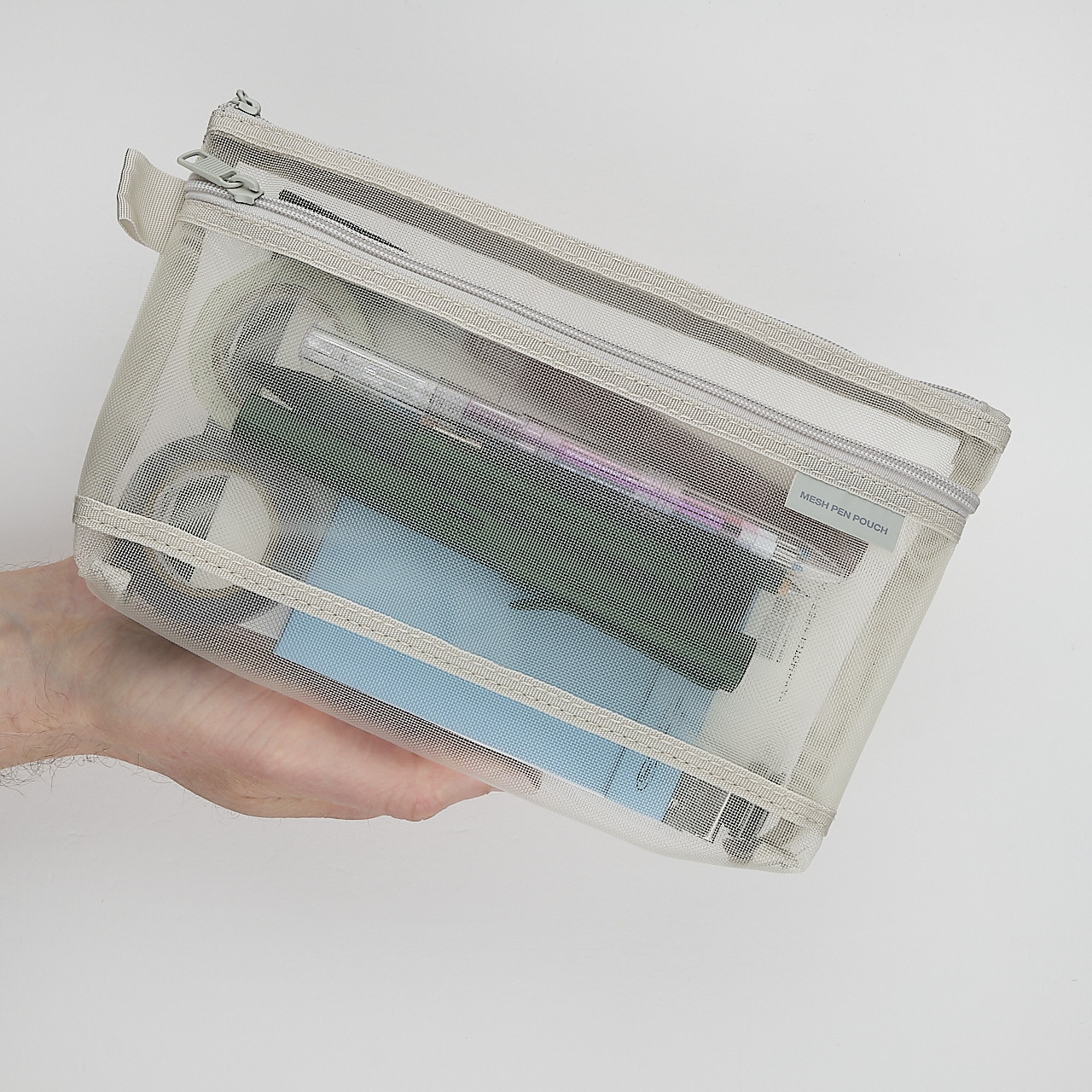 Midori Mäppchen Mesh Pen Pouch grau