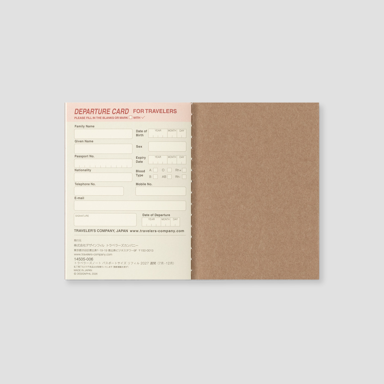 Traveler's Notebook Passport 2027 Weekly Planner