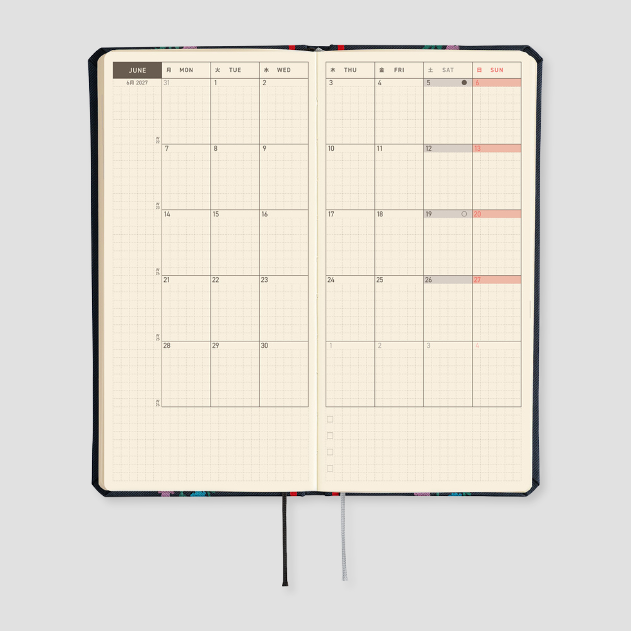 Hobonichi Pocket Planner 2027 Weeks Yoshie Watanabe: Petit Bloom (engl.)