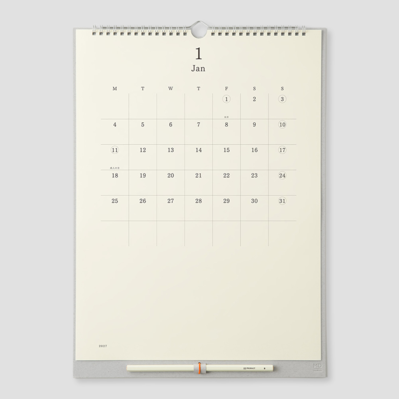 MD Product Wandkalender mit Bleistift 2027