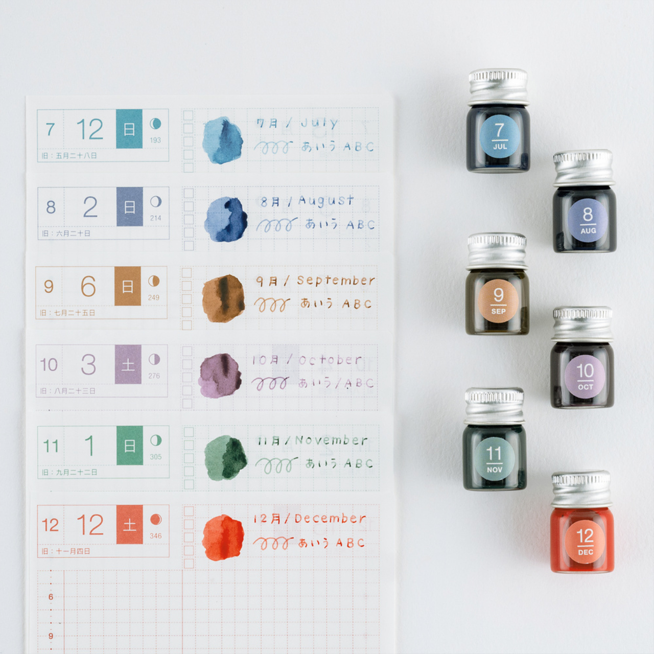Kakimori x TSUKI no IRO Mini Ink Bottle Set (Jul-Dec)