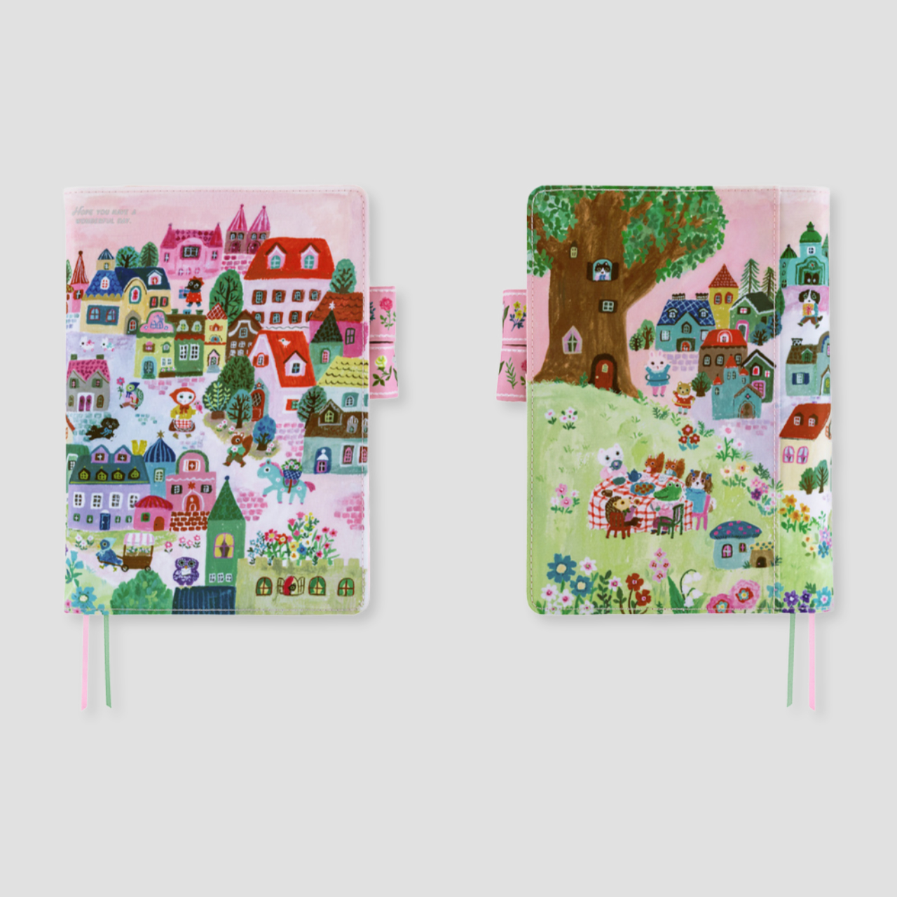 Hobonichi Cover Yumi Kitagishi: White Cat Village (A5)