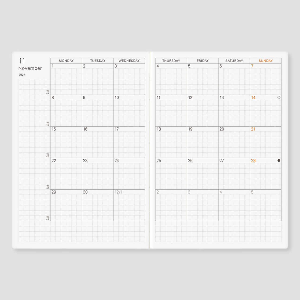 Hobonichi Planner Techo 2027 Planner Book (A6, eng.)