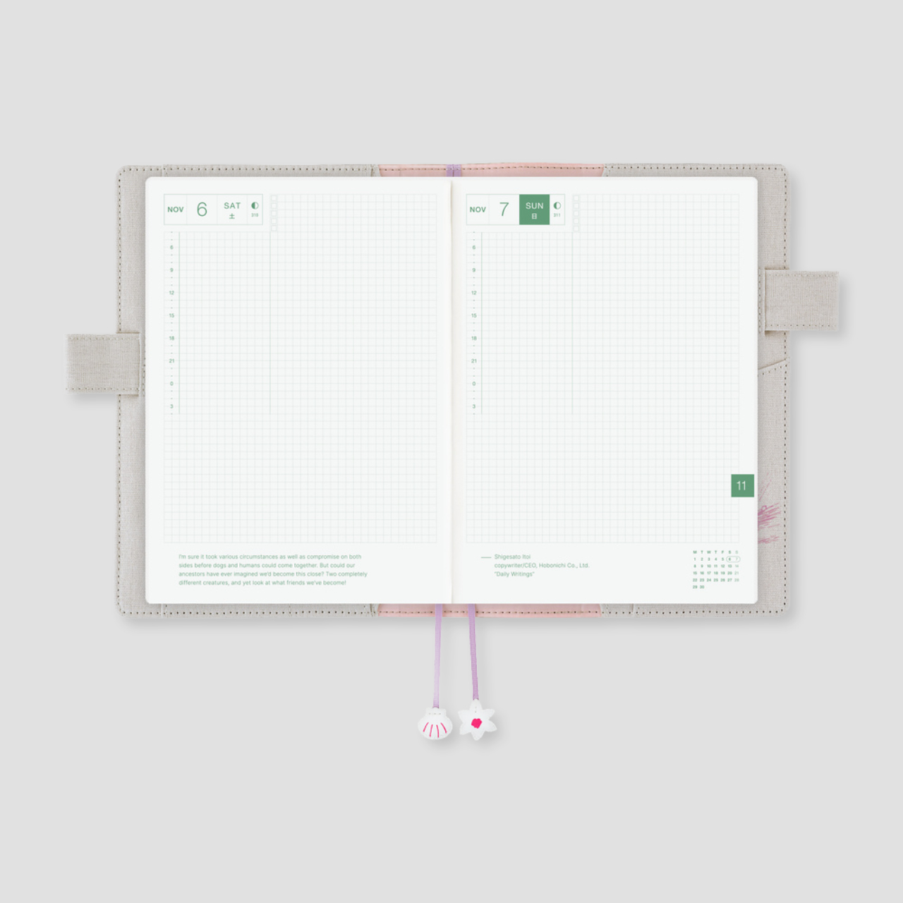 Hobonichi Cover Moomin: My Yard - Pink Grey (A5)