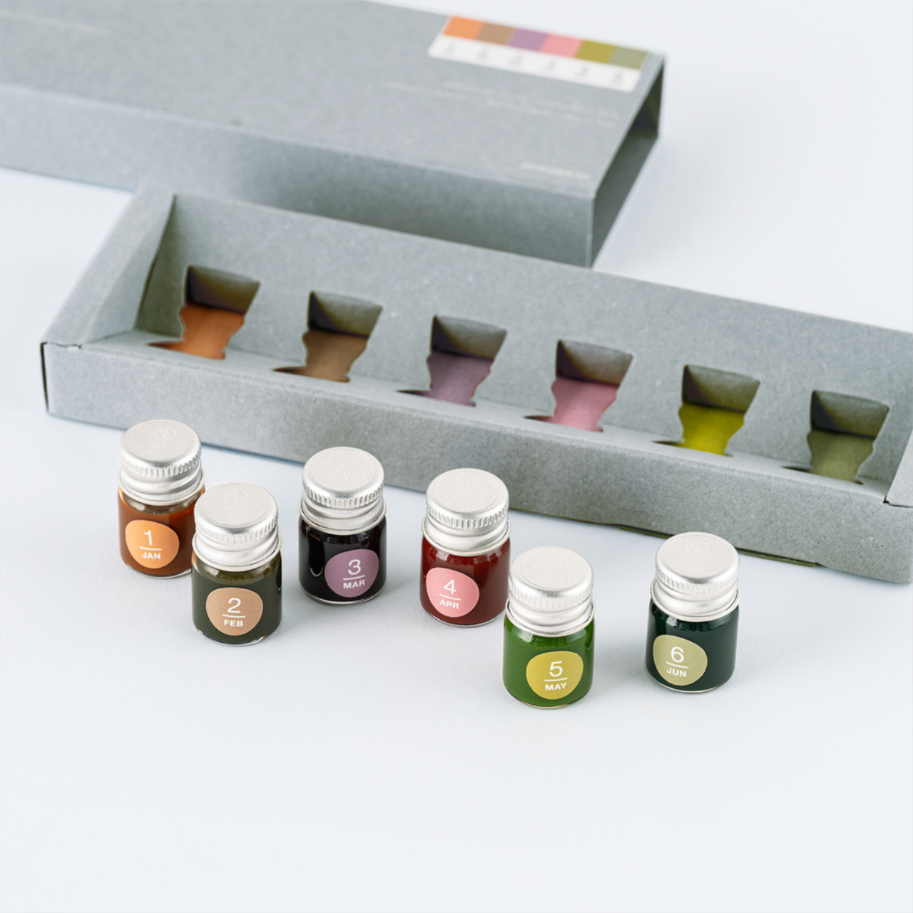 Kakimori x TSUKI no IRO Mini Ink Bottle Set (Jan-Jun)