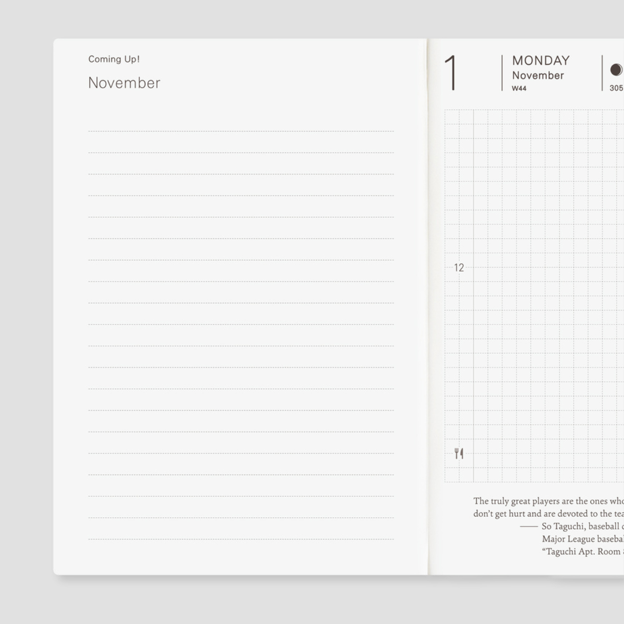Hobonichi Planner Techo 2027 Planner Book (A6, eng.)