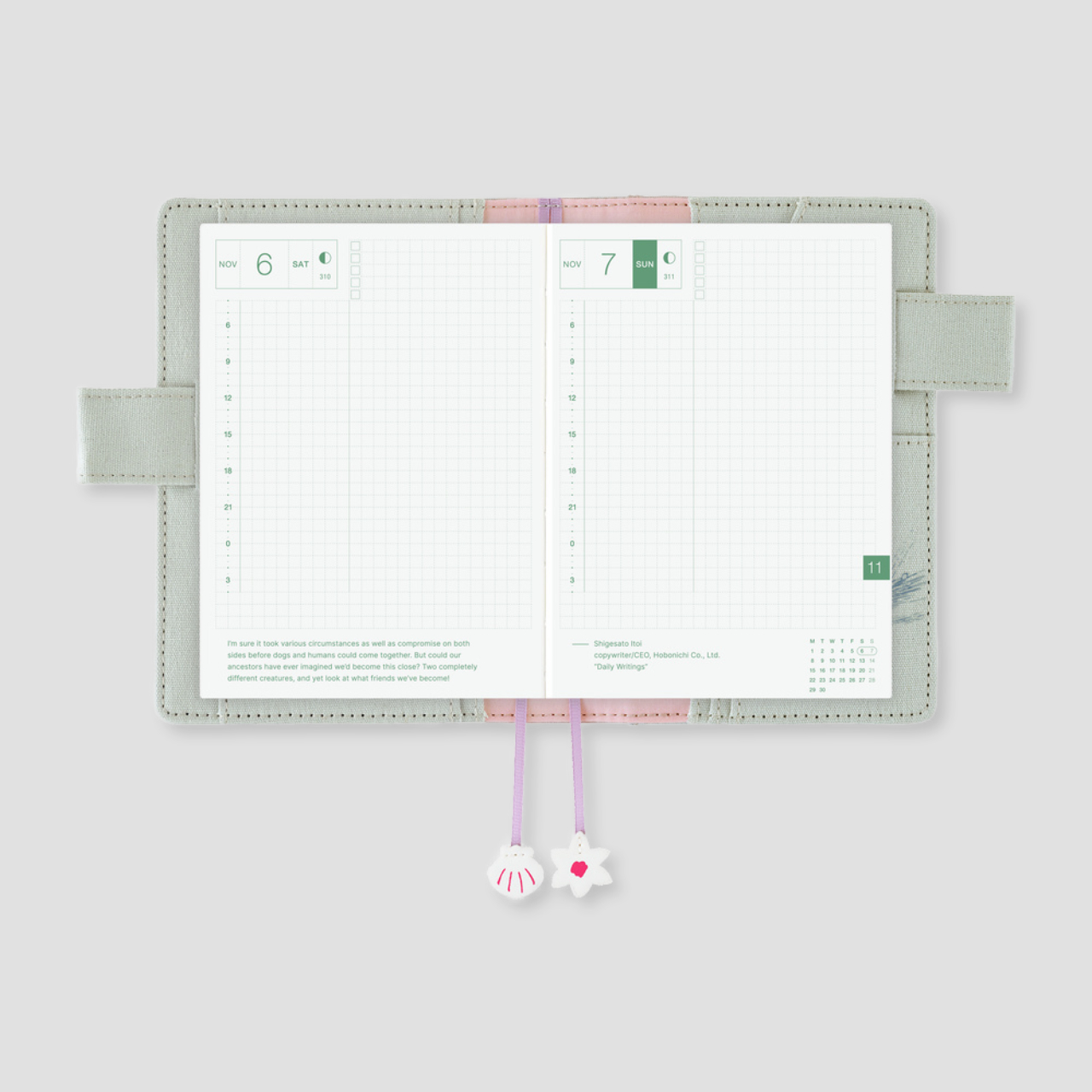 Hobonichi Cover Moomin: My Yard - Pale Mint (A6)