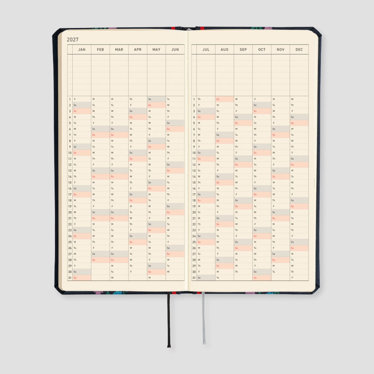 Hobonichi Pocket Planner 2027 Weeks Yoshie Watanabe: Petit Bloom (engl.)