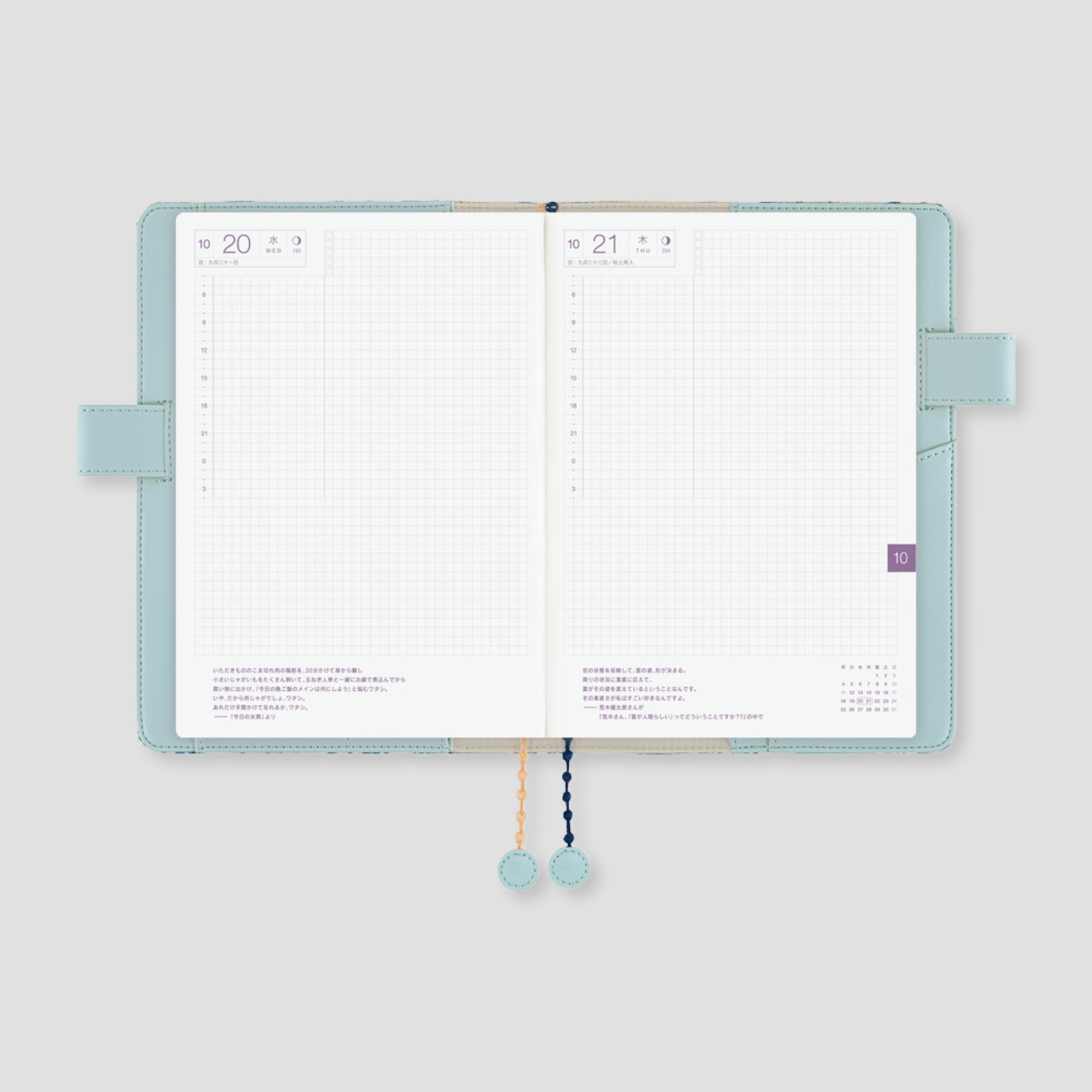 Hobonichi Cover mina perhonen: felice - Blue (A5)