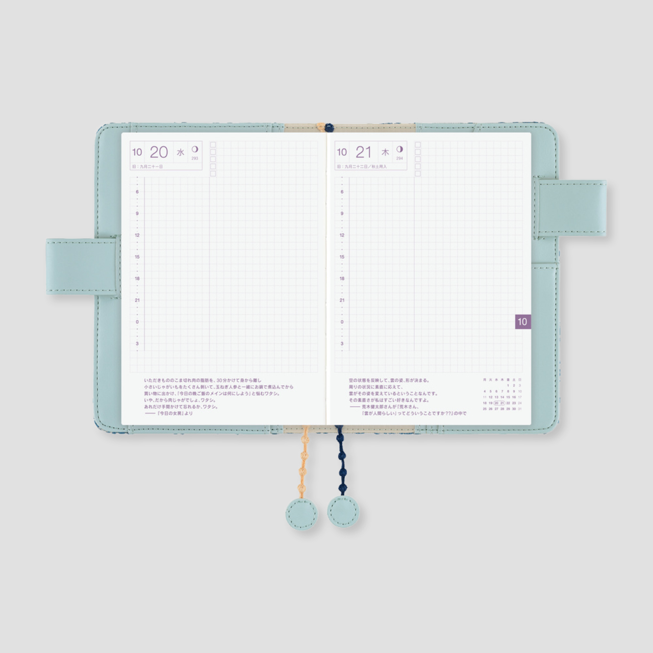 Hobonichi Cover mina perhonen: felice - Blue (A6)
