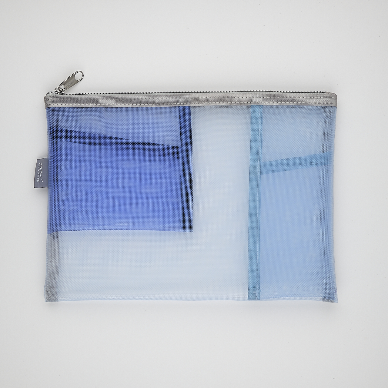Midori Pen & Tool Pouch Mesh with gusset blue