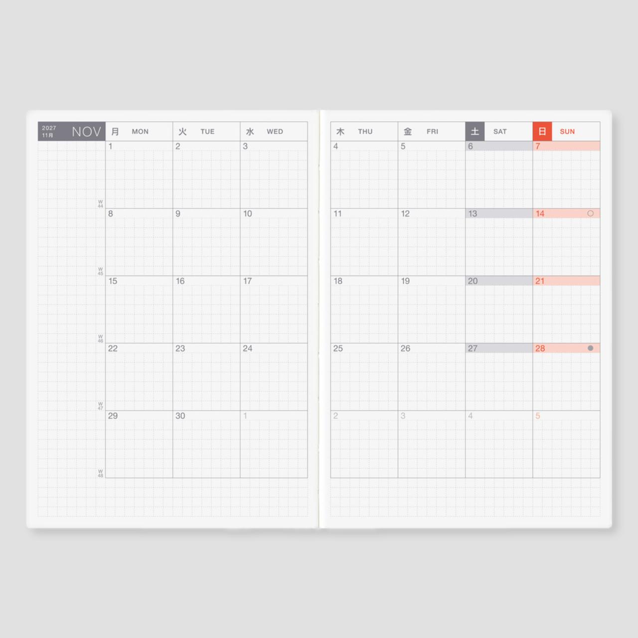 Hobonichi Planner Techo 2027 Original Book (A6, eng.)