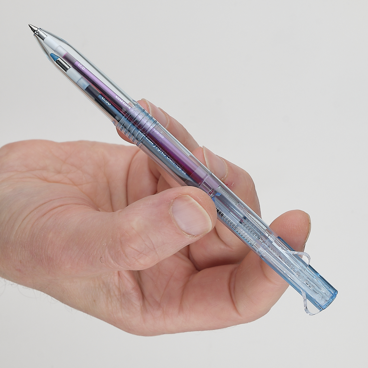 Uni Empty Multi-Pen for 3 Style Fit Refills transparent light blue